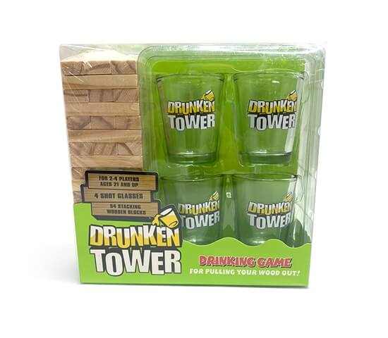 JENGA DRINKING TOWER, folds high, woods toy, games and toys, suitable for  groups, boards games.